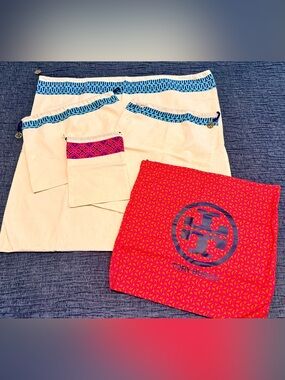 Tory Burch Logo Canvas Dust Bag Set of 5